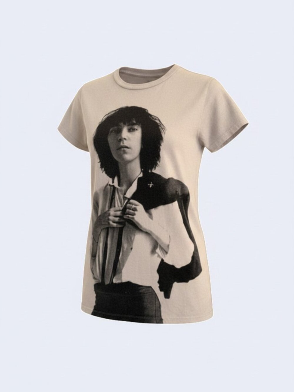 Patti Smith Horses Tee with Black & Gray Photo Print
